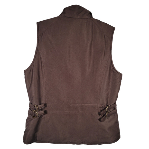 TRIBAL Fleece Lined Utility Vest Small Petite Brown - Picture 2 of 10